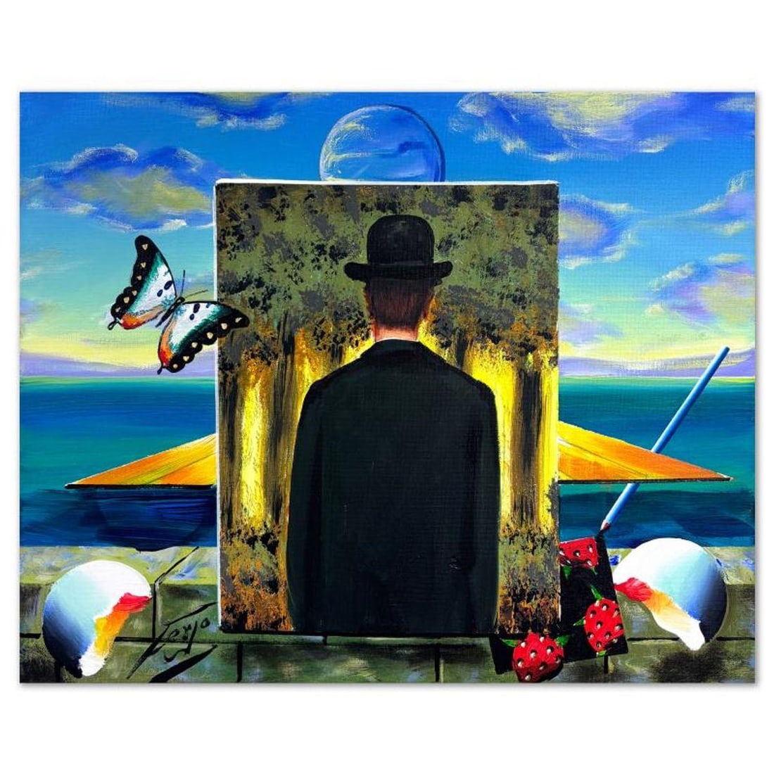 Ferjo, Hand Signed Original Painting on Canvas with Letter of Authenticity.: This is an original acrylic painting on stretched canvas by Ferjo, hand signed by the artist. Includes Letter of Authenticity. Measures approx. 16" x 20" (image).