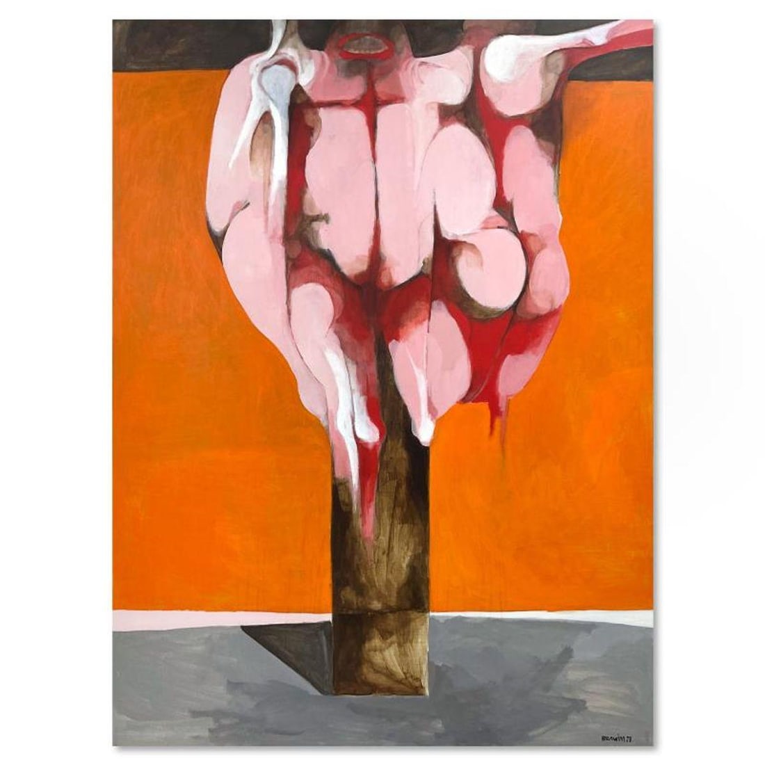 Milton Berwin (1925-2023), Original Painting on Canvas (60" x 45"), Dated 1971 and Hand Signed with: This is an original painting on stretched canvas by Milton Berwin (1925-2023), dated 1971 and hand signed by the artist. Includes Letter of Authenticity. Measures approx. 60" x 45" (image).