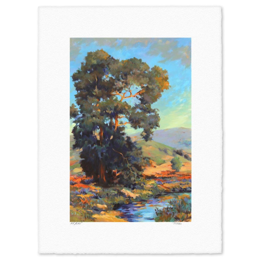 Jennie Tomao- Silkscreen "Afternoon at Clear Green": Artist: Jennie Tomao. Medium: Silkscreen. Title: Afternoon at Clear Green. Size: 24" x 18". Signature: Hand signed and numbered. Reference#: 74764.