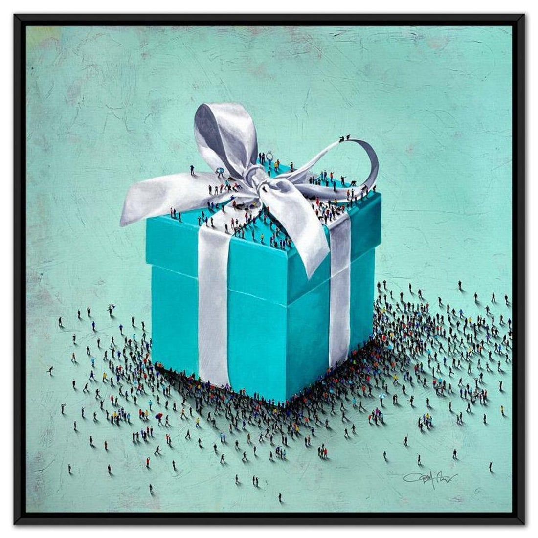 Craig Alan, "Populus: Little Blue Box" Framed, Hand Signed Limited Edition Canvas with Letter of: Populus: Little Blue Box is a numbered limited edition giclee on canvas by Craig Alan, hand signed by the artist. This piece comes custom framed and includes Letter of Authenticity. Measures approxima