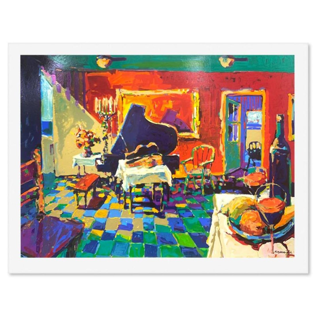 Robert Burridge, "Afternoon Recital" Limited Edition Printer's Proof Serigraph, Numbered and Hand: Afternoon Recital is a limited edition printer's proof serigraph on paper by Robert Burridge, numbered and hand signed by the artist. Includes Letter of Authenticity. Measures approx. 36.5" x 46.5" (b