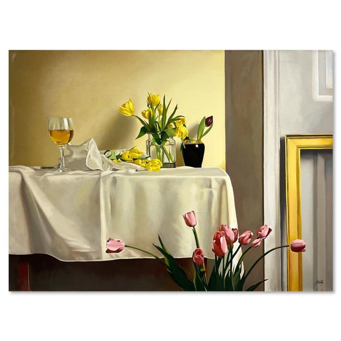 Tom Stiltz, "Artist Studio" Hand Embellished Limited Edition Printer's Proof on Canvas, Numbered and: Artist Studio is a hand embellished limited edition printer's proof on stretched canvas by Tom Stiltz, numbered and hand signed by the artist. Includes Letter of Authenticity. Measures approx. 34" x 4