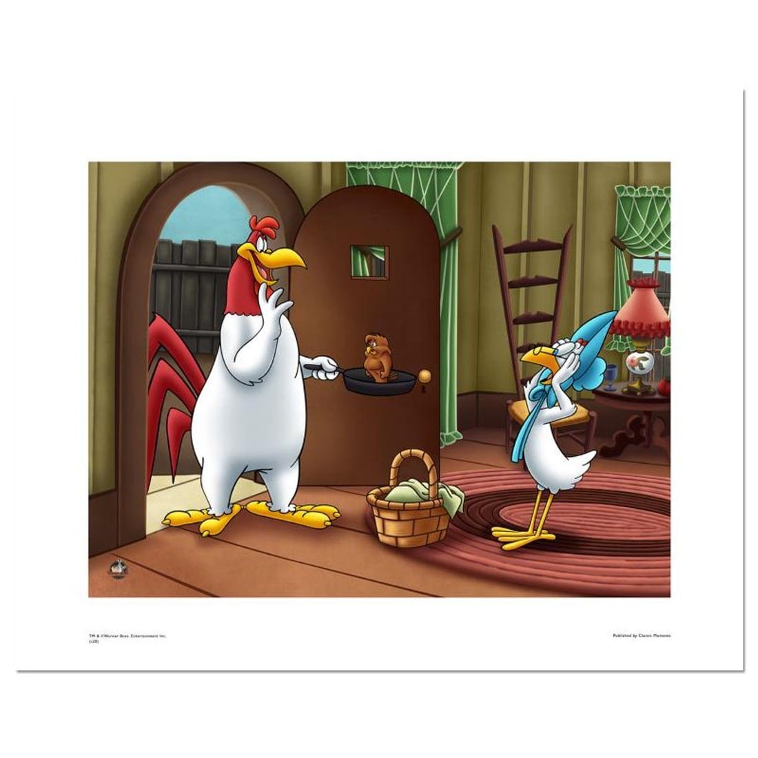Foghorn Serving Henry Numbered Limited Edition Giclee with Certificate of Authenticity.: Foghorn Serving Henry is a licensed limited edition giclee on paper featuring the classic Looney Tunes characters. It comes numbered, with hologram seal, and a Certificate of Authenticity! Measures ap