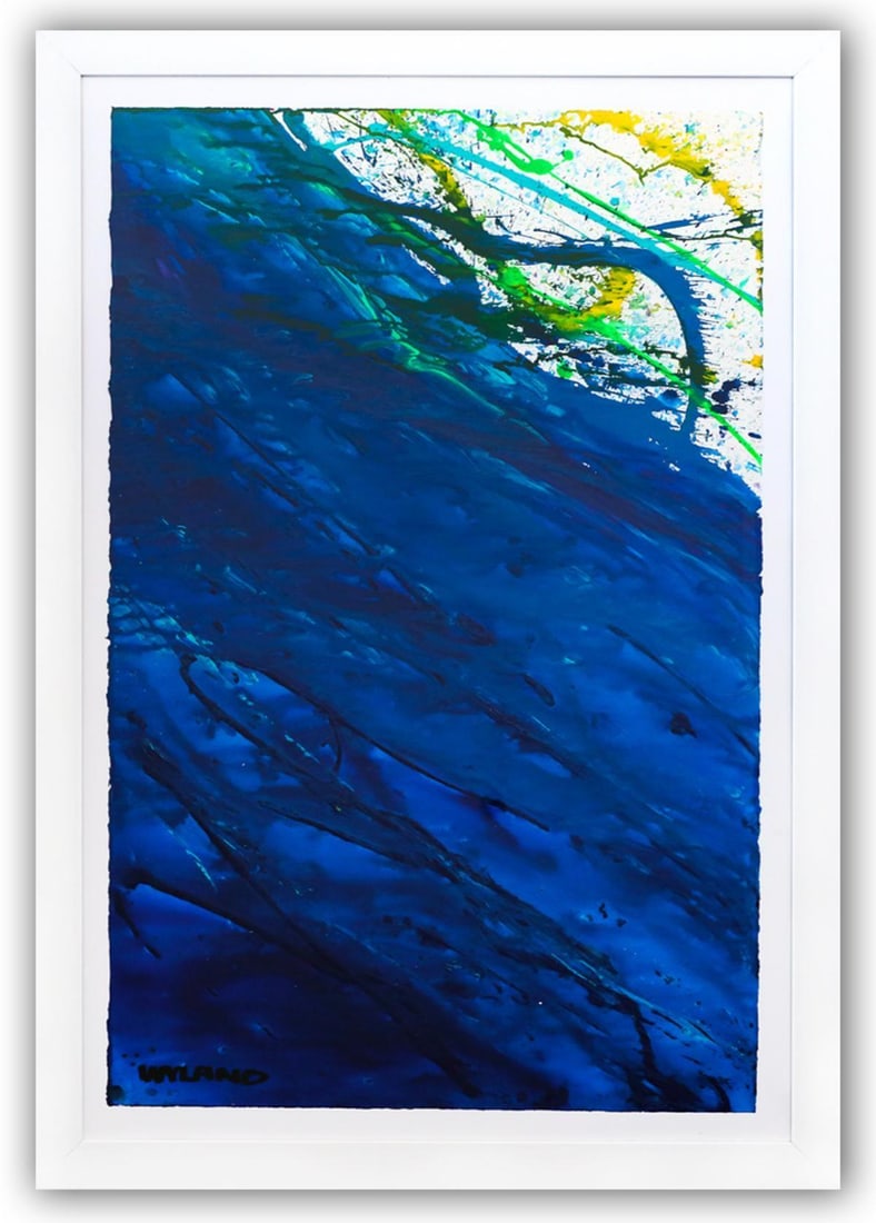 Wyland- Original Watercolor Painting on Deckle Edge Paper "Abstract": Artist: Wyland. Medium: Original Watercolor Painting on Deckle Edge Paper. Title: Abstract. Size: 40" x 26". Measures approx. 47" x 32" (framed). Signature: Hand Signed by the artist. Certificate of A