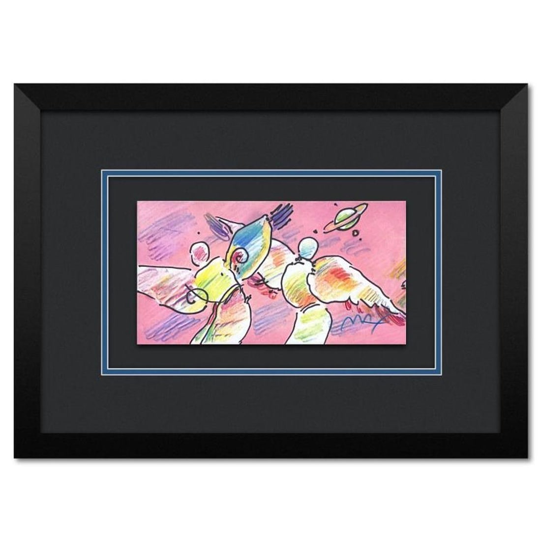 Peter Max, "Space Angels" Framed Limited Edition Lithograph, Numbered and Hand Signed with: Space Angels is a limited edition lithograph on paper by Peter Max, numbered and hand signed by the artist. This piece comes framed. Includes Certificate of Authenticity from Peter Max Studios. Measur