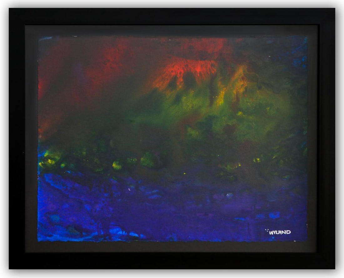 Wyland- Original Watercolor Painting on Deckle Edge Paper "Abstract": Artist: Wyland. Medium: Original Watercolor Painting on Deckle Edge Paper. Title: Abstract. Size: 22" x 30". Measures approx. 29" x 36" (framed). Signature: Hand Signed by the artist. Certificate of A