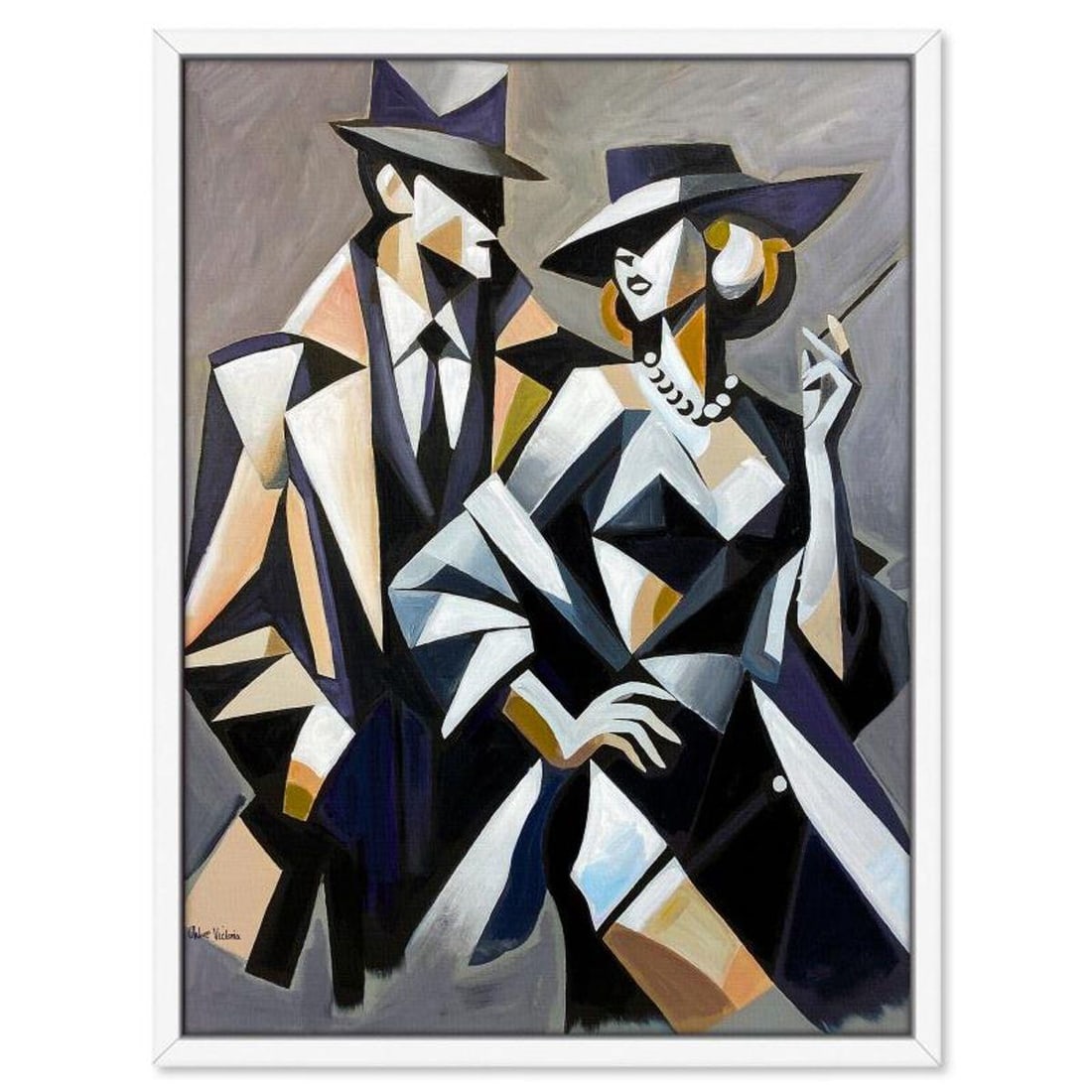 Chloe Victoria, "Refined Mystique" Framed One-of-a-Kind Mixed Media Overpaint on Canvas, Hand Signed: Refined Mystique is a one-of-a-kind mixed media overpaint on canvas by Chloe Victoria, hand signed by the artist. This piece comes custom framed. Includes Letter of Authenticity. Measures approx. 43"