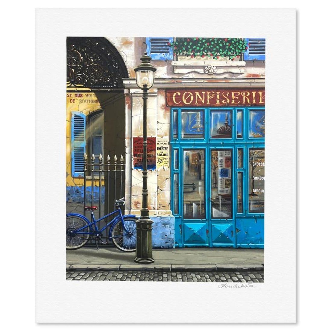 Liudmila Kondakova, "Confiserie (Parisian Memories)" Limited Edition Serigraph, Numbered and Hand: Confiserie (Parisian Memories) is a limited edition serigraph on paper by Liudmila Kondakova, hand signed by the artist. Includes Letter of Authenticity. Measures approx. 20" x 16" (border), 15" x 12"