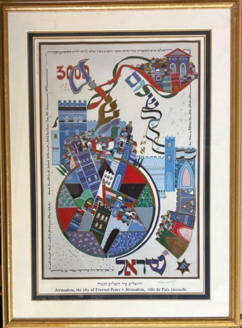 Raphael Abecassis- Print on paper: Artist: Raphael Abecassis. Medium: Print on paper. Measures approx. 24" x 34" (framed). Signature: Hand Signed. Reference#: 27898.