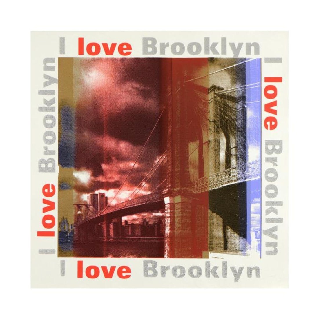 Steve Kaufman (1960-2010), "I Love Brooklyn" Limited Edition Hand Pulled Silkscreen on Canvas,: I Love Brooklyn is a limited edition hand pulled silkscreen on canvas by Andy Warhol protege Steve Kaufman (1960-2010). This piece is numbered 38/50 and hand signed inverso. Includes letter of authent