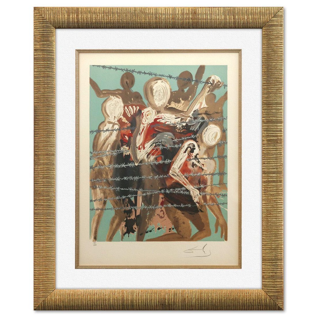 Salvador Dali- Original Lithograph "Out of the depths": Artist: Salvador Dali. Medium: Original Lithograph. Title: Out of the depths. Size: 24" x 18". Measures approx. 34" x 29" (framed). Signature: Hand signed and numbered. Certificate of Authenticity: Is