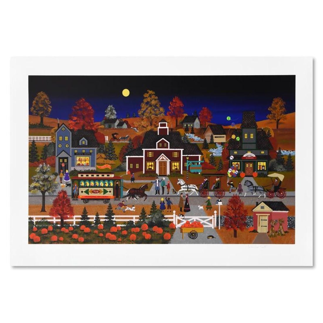 Jane Wooster Scott, "Autumn Reflection" Limited Edition Serigraph, Numbered and Hand Signed with: Autumn Reflection is a limited edition serigraph on paper by Jane Wooster Scott. The piece is hand signed and numbered and comes with a letter of authenticity. Measures approx. 43" x 28.5" (with borde