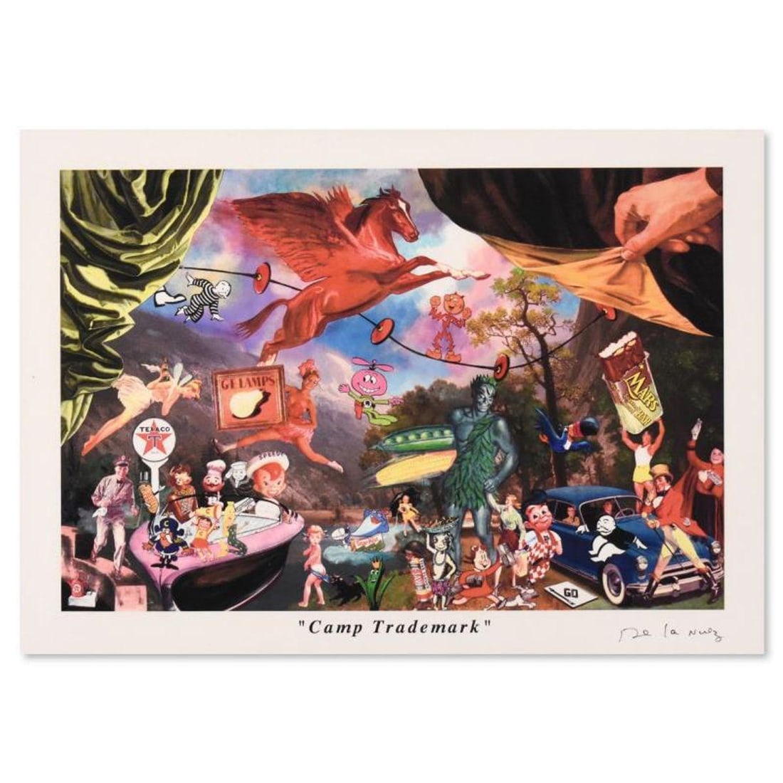 Nelson De La Nuez, "Camp Trademark" AP Limited Edition, Numbered and Hand Signed with Letter of: Camp Trademark is a limited edition artist proof on paper by Nelson De La Nuez, numbered and hand signed by the artist. Includes Letter of Authenticity. Measures approx. 15" x 10". Reference#: 90305.