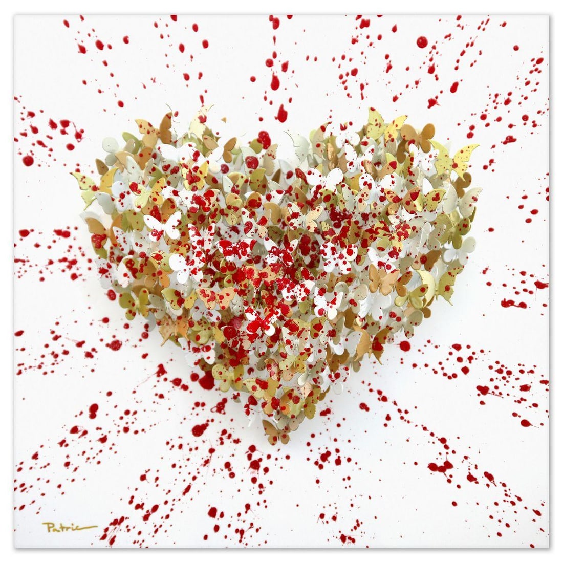 Patricia Govezensky- Original 3D Metal Art on Wood "Heart": Artist: Patricia Govezensky. Medium: Original 3D Metal Art on Wood. Title: Heart. Size: 20" x 20". Signature: Hand signed. Certificate of Authenticity: Is included. Reference#: 49174.