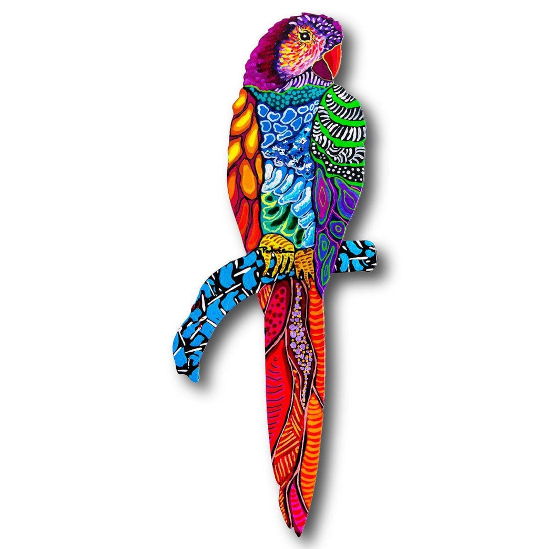 Patricia Govezensky- Original Painting on Laser CutÂ Steel "Moment of Peace": Artist: Patricia Govezensky. Medium: Original Painting on Laser CutÂ Steel. Title: Moment of Peace. Size: 14" x 5". Signature: Hand Signed by the artist. Certificate of Authenticity: From the publish