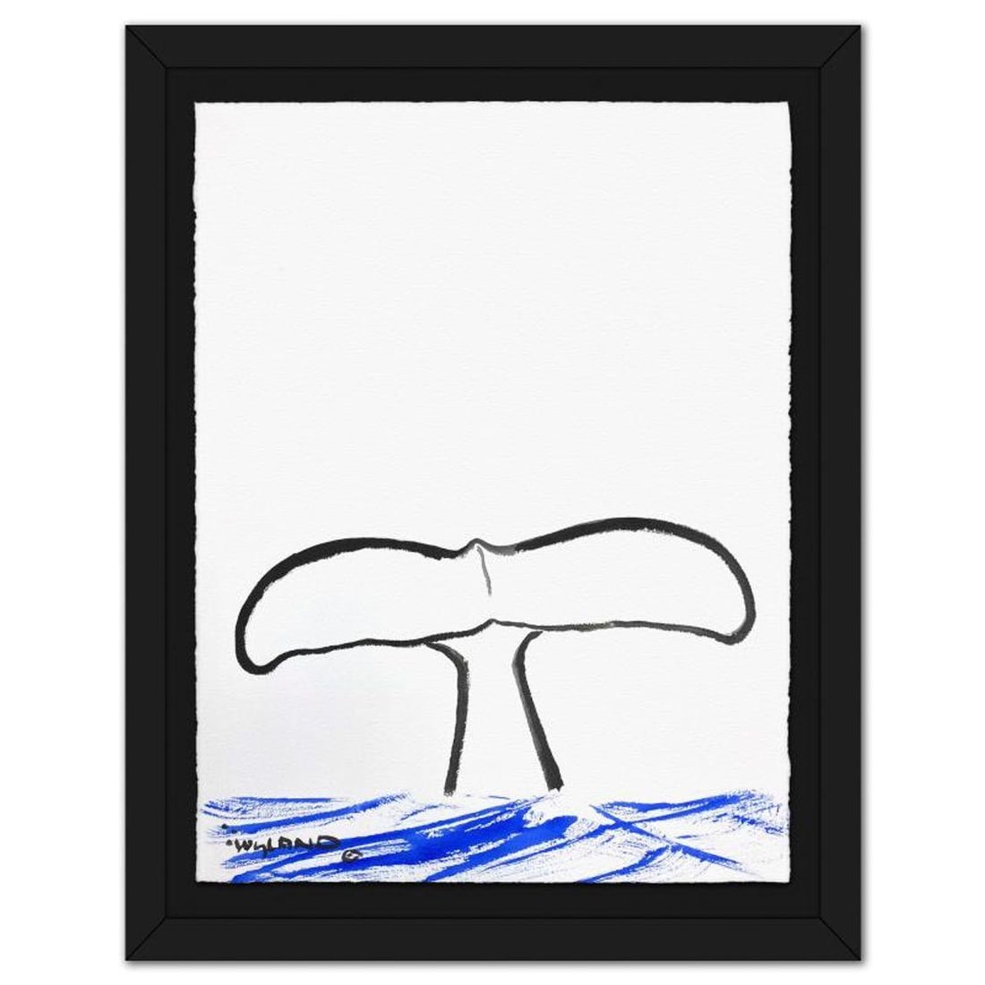 Wyland, "Whale Tail" Framed Original Sumi Ink Painting, Hand Signed with Letter of Authenticity.: Whale Tail is an original sumi ink painting on paper by Wyland, hand signed by the artist. This piece comes custom framed. Includes Letter of Authenticity. Measures approx. 30" x 37" (frame), 23" x 30