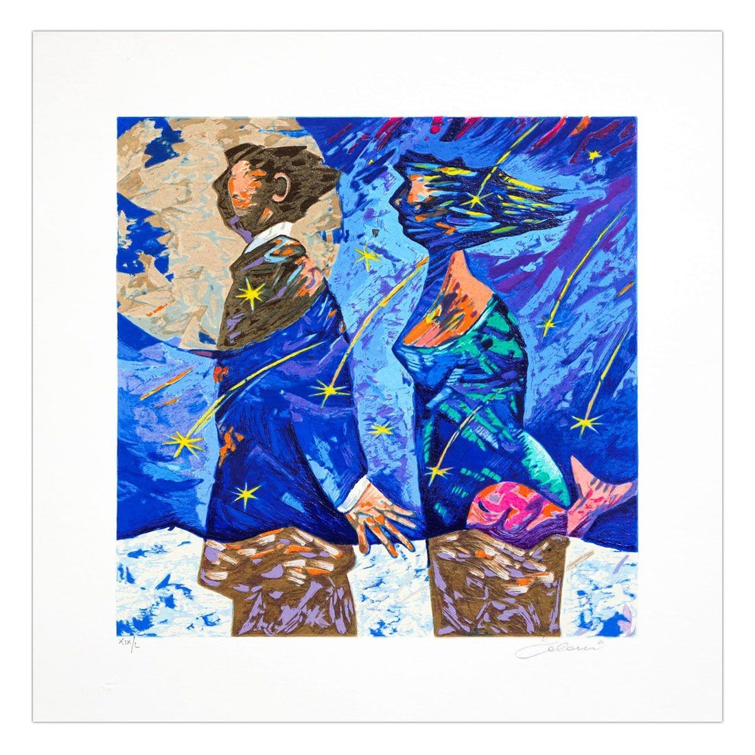 Giampaolo Talani- SIlkscreen on Paper "Notte di San Lorenzo": Artist: Giampaolo Talani. Medium: SIlkscreen on Paper. Title: Notte di San Lorenzo. Size: 12" x 12". Signature: Hand Signed and numbered. Certificate of Authenticity: Is included. Additional: Edition