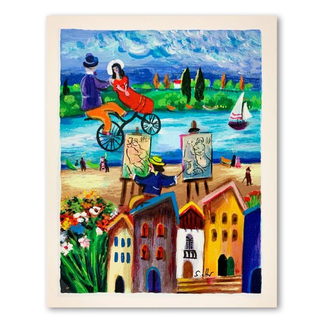 Shlomo Alter (1936-2021), "The Lovers" Hand Signed Limited Edition Serigraph on Paper with Letter of (1 of 2)