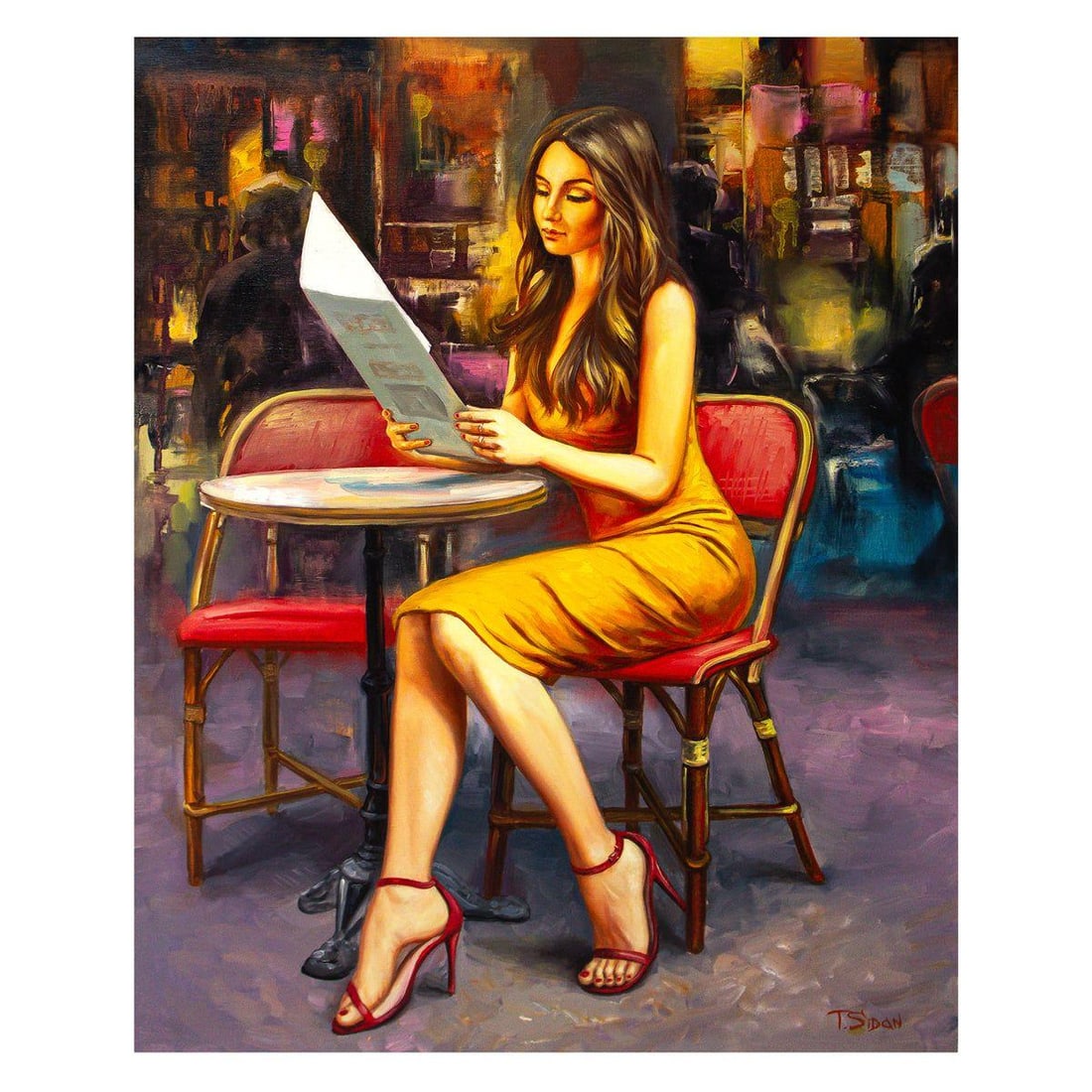 Taras Sidan- Original Oil on Canvas "Julia": Artist: Taras Sidan. Medium: Original Oil on Canvas. Title: Julia. Size: 30" x 24". Signature: Hand Signed by the artist. Certificate of Authenticity: From the publisher. Reference#: 57189.