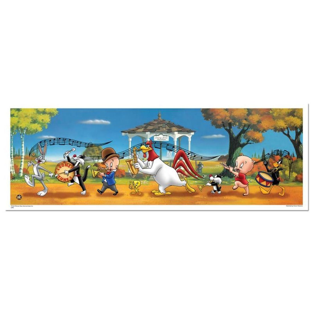 Strike Up the Band Numbered Limited Edition Giclee with Certificate of Authenticity.: Strike Up the Band is a licensed limited edition giclee on paper featuring the classic Looney Tunes characters. It comes numbered, with hologram seal, and a Certificate of Authenticity! Measures appro