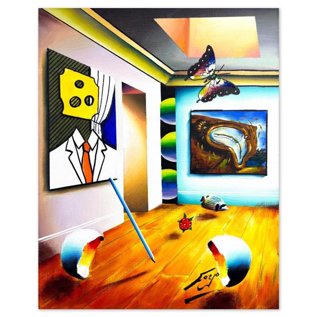 Ferjo, Hand Signed Original Painting on Canvas with Letter of Authenticity.: This is an original acrylic painting on stretched canvas by Ferjo, hand signed by the artist. Includes Letter of Authenticity. Measures approx. 20" x 16" (image).