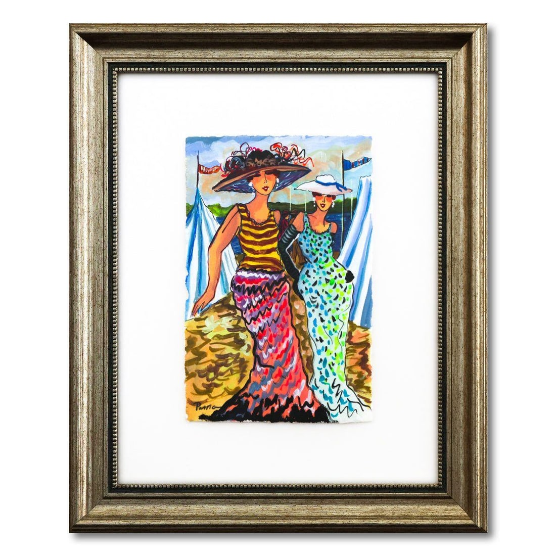 Patricia Govezensky- Original Watercolor "Debby": Artist: Patricia Govezensky. Medium: Original Watercolor. Title: Debby. Size: 11" x 7.5". Measures approx. 20" x 16" (framed). Signature: Hand Signed. Certificate of Authenticity: Is included. Referen