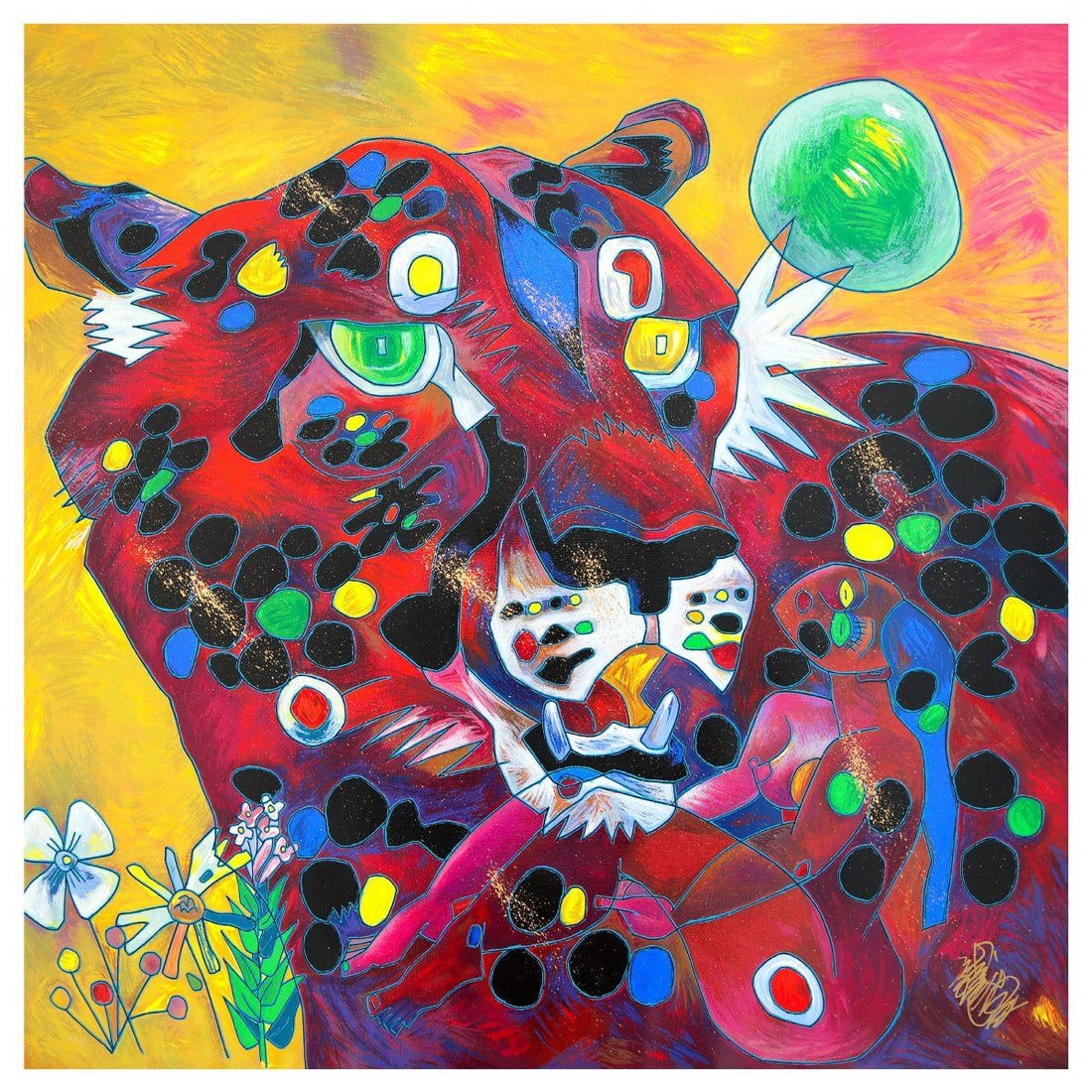 Jian Tie Feng- Serigraph "Passion": Artist: Jian Tie Feng. Medium: Serigraph. Title: Passion. Size: 29" x 29". Signature: Hand Signed and Numbered. Reference#: 80548.