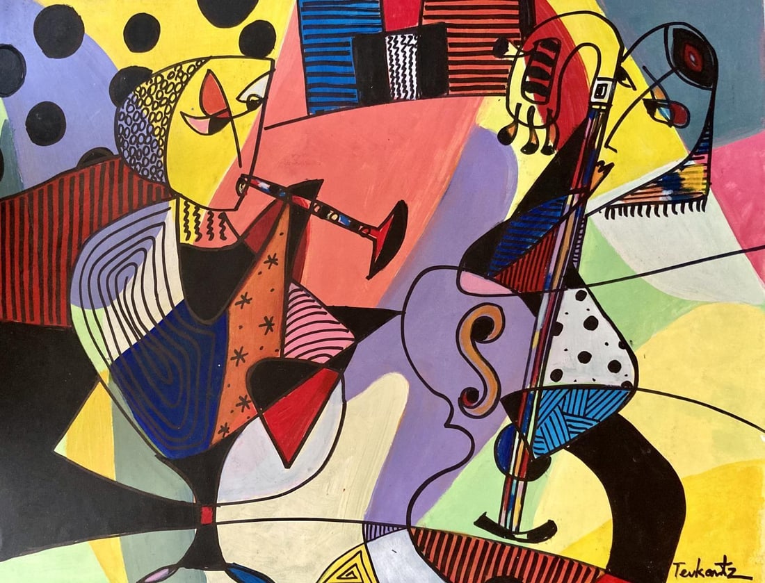 Ara Tevkantz (b. 1956)- Mixed media on paper: Artist: Ara Tevkantz (b. 1956). Medium: Mixed media on paper. Size: 30" x 22". Signature: Signed. Reference#: 24986.