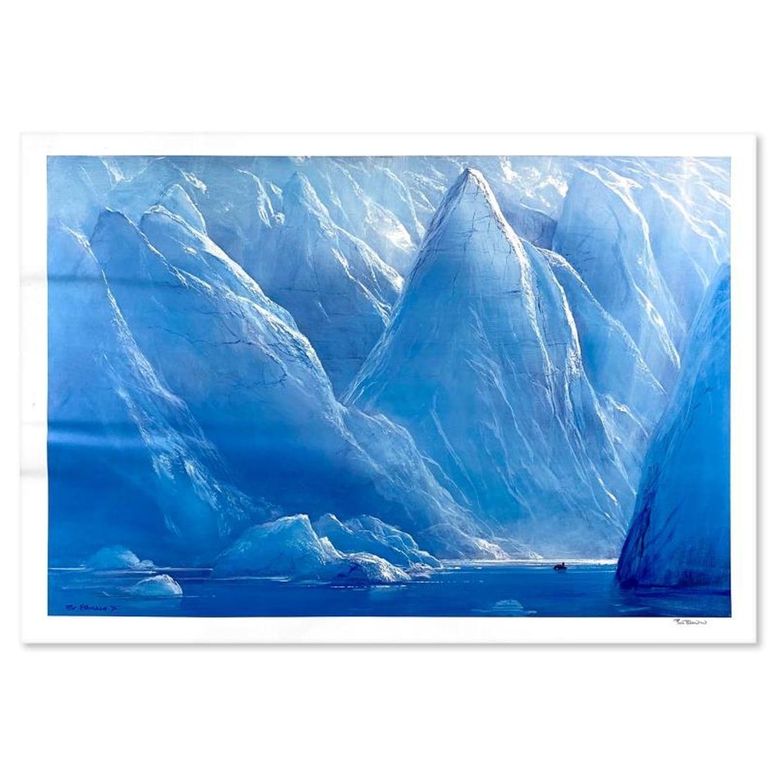 Peter Ellenshaw (1913-2007), "Ice Cathedral" Limited Edition Lithograph, Numbered and Hand Signed: Ice Cathedral is a limited edition lithograph on paper by Peter Ellenshaw (1913-2007), numbered and hand signed by the artist. Includes Letter of Authenticity. Measures approx. 37" x 26.5" (border), 3
