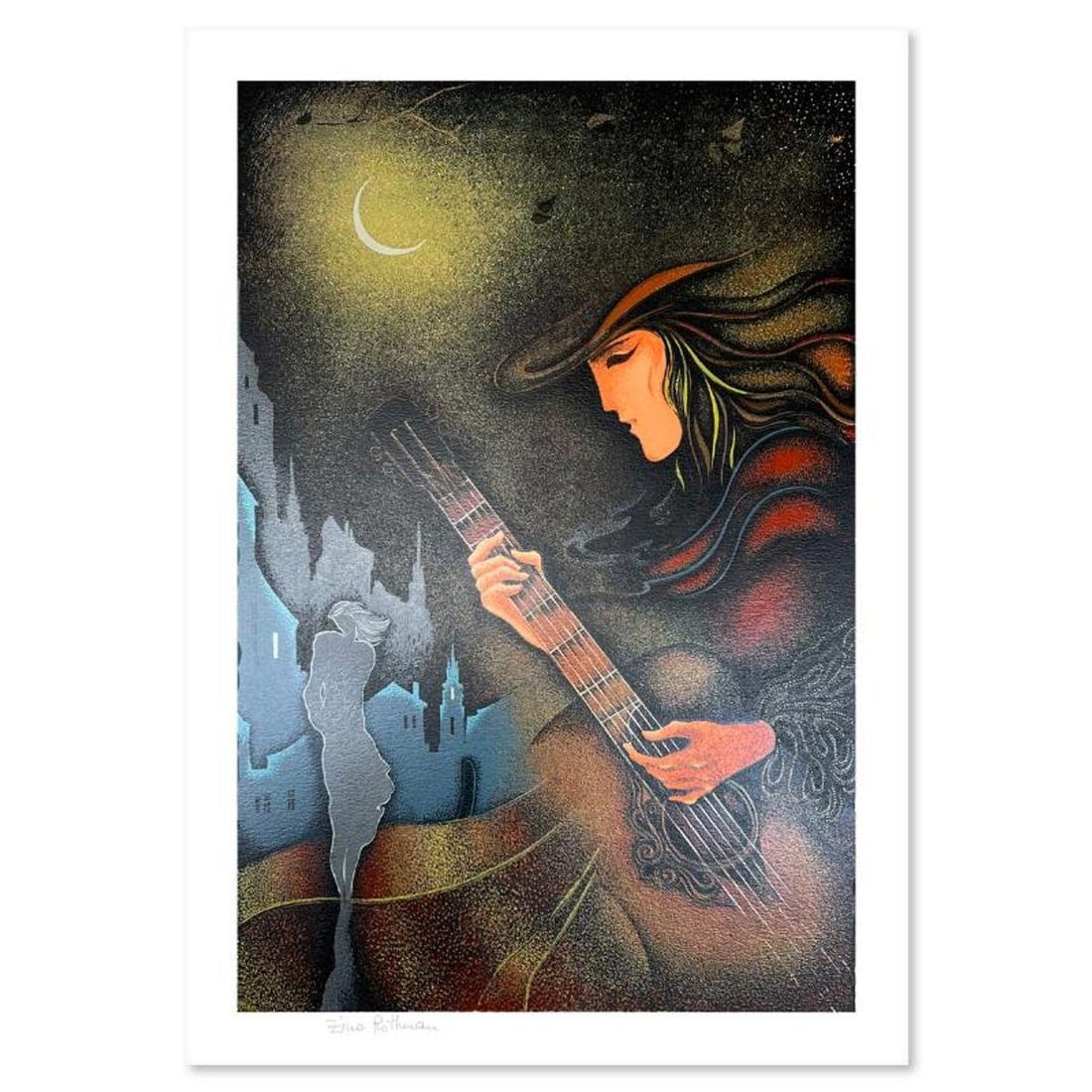 Zina Roitman, Limited Edition Serigraph, Hand Signed and Numbered, Letter of Authenticity.: This is a limited edition serigraph on paper by Zina Roitman. The piece comes hand signed by the artist, numbered, and with a letter of authenticity. Measures approximately 18" x 12". Reference#: 9334