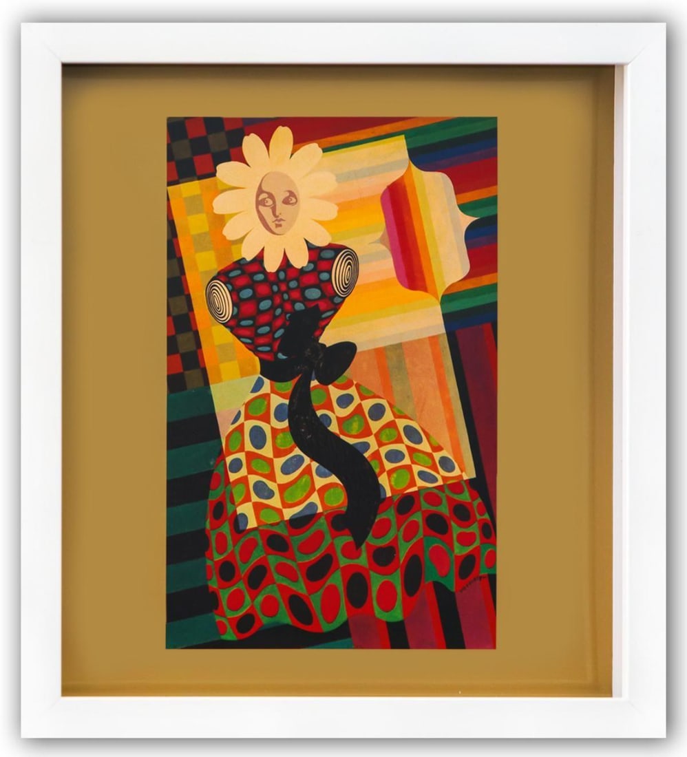 Victor Vasarely- Heliogravure Print "Untitled": Artist: Victor Vasarely. Medium: Heliogravure Print. Title: Untitled. Size: 12" x 11". Measures approx. 13" x 12" (framed). Additional: Custom Framed. Reference#: 21605.