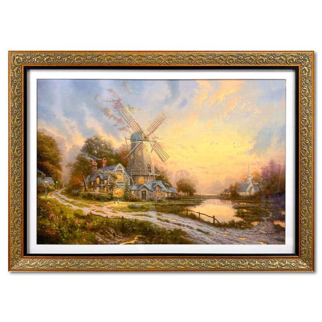 Thomas Kinkade (1958-2012), "Wind of the Spirit" Framed Limited Edition Lithograph, Numbered and: Wind of the Spirit is an limited edition offset lithograph on paper by Thomas Kinkade (1958-2012), numbered and bearing Kinkade's authorized signature. This piece comes framed. Letter of Authenticity.