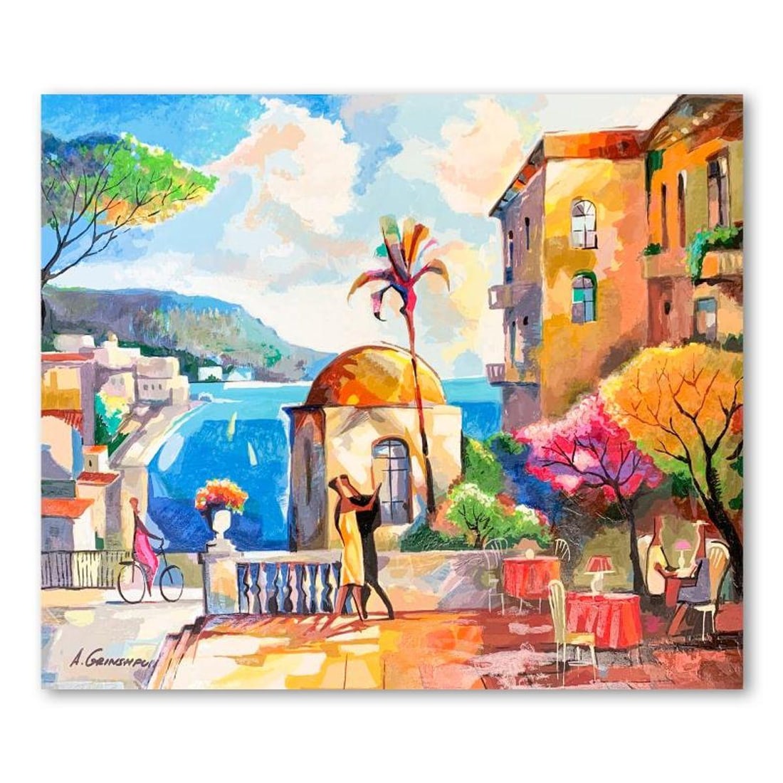 Alex Grinshpun, Hand Signed Limited Edition Serigraph on Board with Letter of Authenticity.: This is a limited edition serigraph on board by Alex Grinshpun. It is numbered and hand signed and includes a letter of authenticity. Measures approximately 16" x 19" (image). Reference#: 90672.