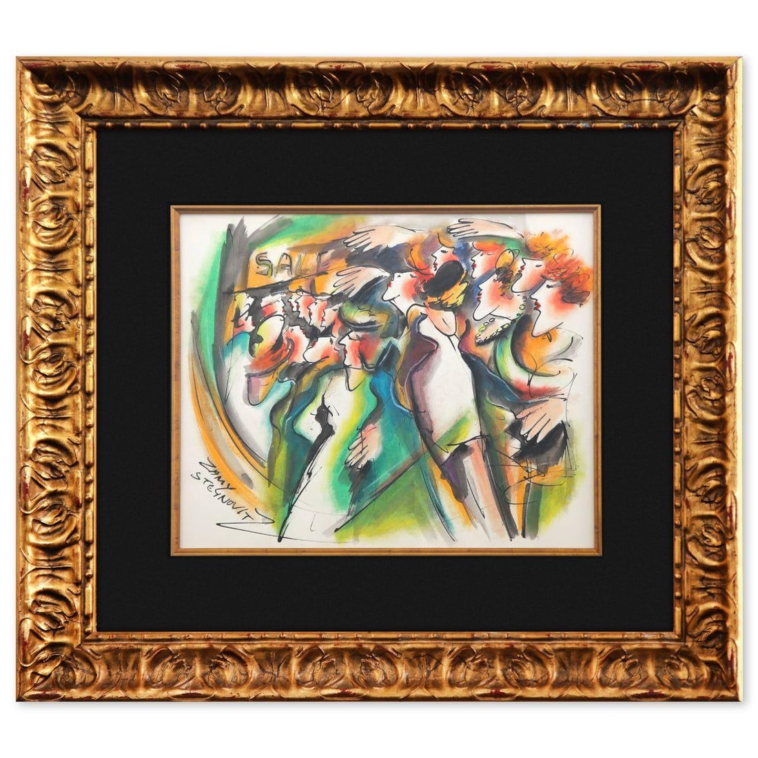 Zamy Steynovitz- Original Watercolor: Artist: Zamy Steynovitz. Medium: Original Watercolor. Size: 14" x 17". Measures approx. 25" x 28" (framed). Signature: Hand signed. Certificate of Authenticity: Is included. Additional: This frame may