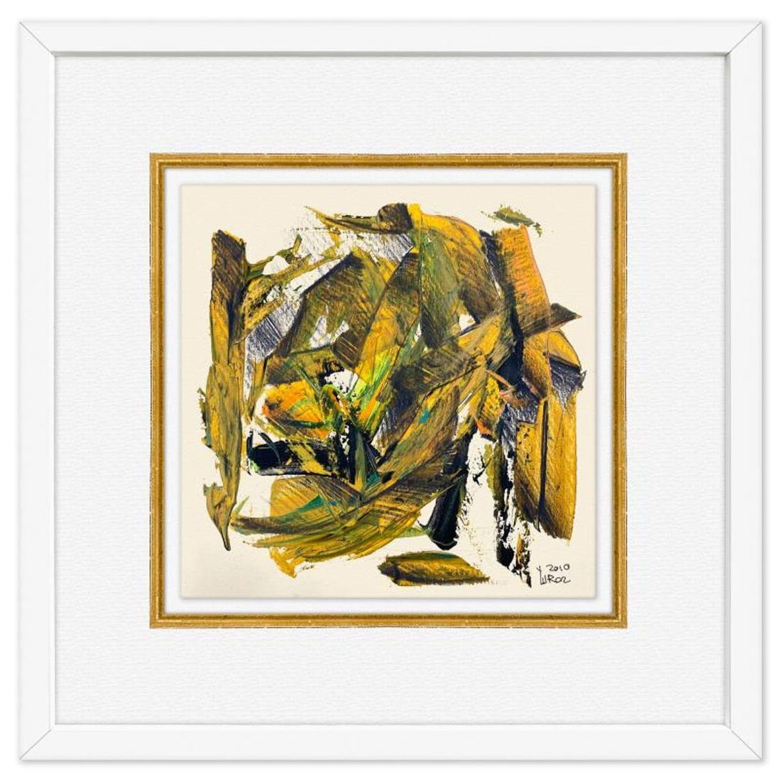 Yuroz, Framed Original Painting, Hand Signed with Letter of Authenticity.: This is an original painting on paper by Yuroz, hand signed by the artist. This piece comes custom framed on linen. Includes Letter of Authenticity. Measures approx. 18" x 18" (frame), 10" x 10" (imag