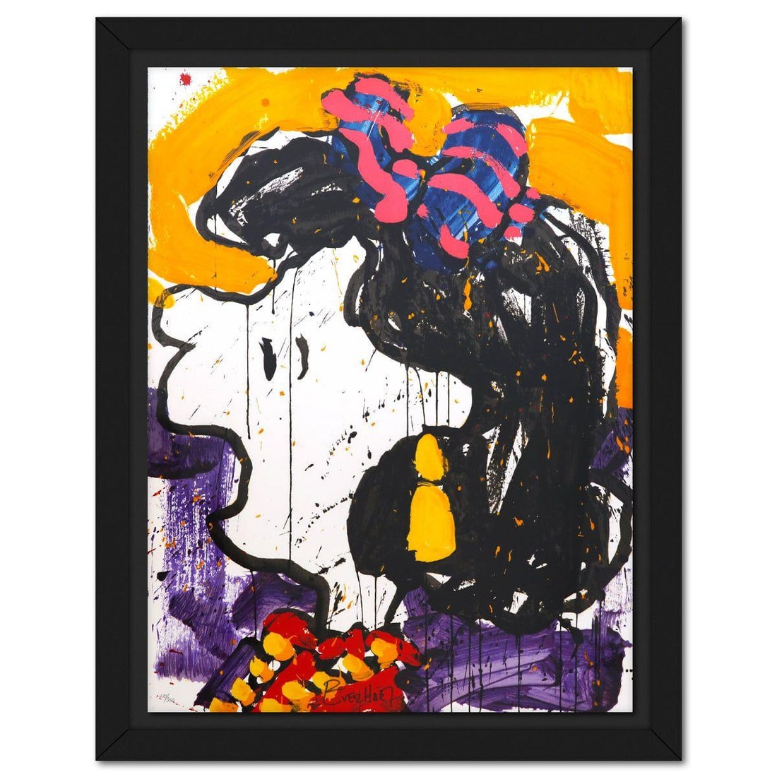 Tom Everhart- Hand Pulled Original Lithograph "Glam Slam": Artist: Tom Everhart. Medium: Hand Pulled Original Lithograph. Title: Glam Slam. Size: 30" x 22". Measures approx. 35" x 27" (framed). Signature: Hand signed and numbered. Certificate of Authenticity: