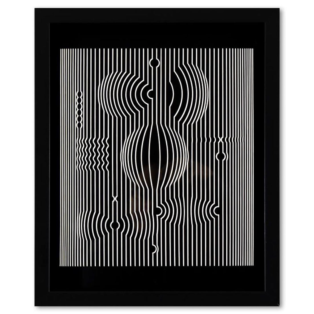 Victor Vasarely (1908-1997), "Manipur de la serie Ondulatoires" Framed 1973 Heliogravure Print with (1 of 1)