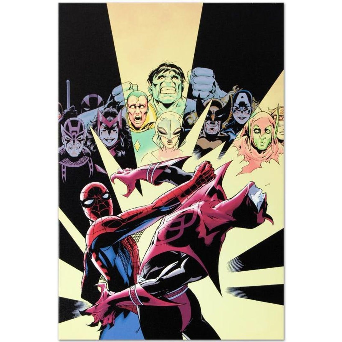 Marvel Comics "Last Hero Standing #3" Numbered Limited Edition Giclee on Canvas by Patrick Olliffe: A piece of comic book history, this limited edition, from original art by Patrick Olliffe, depicts the classic Spider-Man in action. Best known for his work on the Spider-Man and Spider-Girl