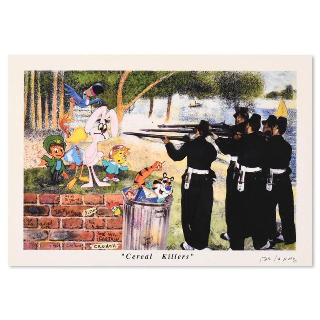 Nelson De La Nuez, "Cereal Killers" AP Limited Edition, Numbered and Hand Signed with Letter of: Cereal Killers is a limited edition artist proof on paper by Nelson De La Nuez, numbered and hand signed by the artist. Includes Letter of Authenticity. Measures approx. 15" x 10". Reference#: 90303.