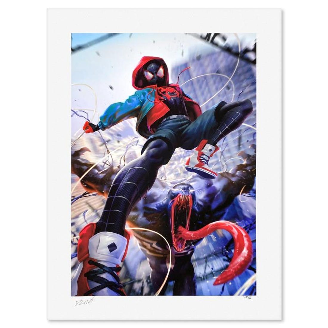 Marvel Comics & Derrick Chew, "Ultimate Spider-Man Miles Morales" Limited Edition, PP Numbered 3/4: Ultimate Spider-Man Miles Morales is a limited edition giclee on paper from Marvel Comics and Derrick Chew, PP numbered 3/4 and bearing the authorized signature of the artist. Includes Letter of Authe