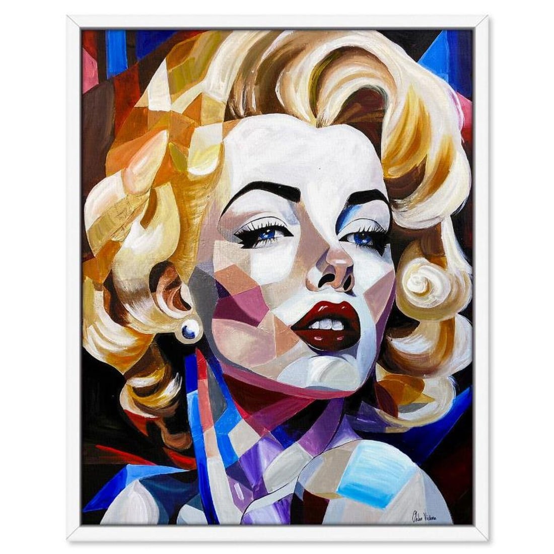 Chloe Victoria, "Icon Fragments" Framed One-of-a-Kind Mixed Media Overpaint on Canvas, Hand Signed: Icon Fragments is a one-of-a-kind mixed media overpaint on canvas by Chloe Victoria, hand signed by the artist. This piece comes custom framed. Includes Letter of Authenticity. Measures approx. 43" x