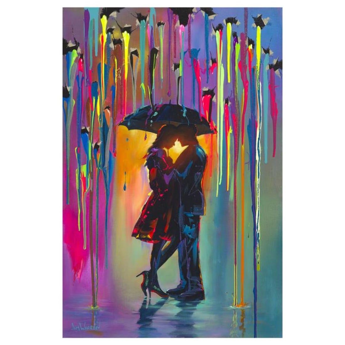 Jim Warren, "Love Protects" Hand Signed, Artist Embellished AP Limited Edition Giclee on Canvas with: Love Protects is an AP numbered, artist embellished limited edition giclee on canvas by Jim Warren. The piece is hand signed and accompanied by a letter of authenticity. Measures approximately 30" x 2