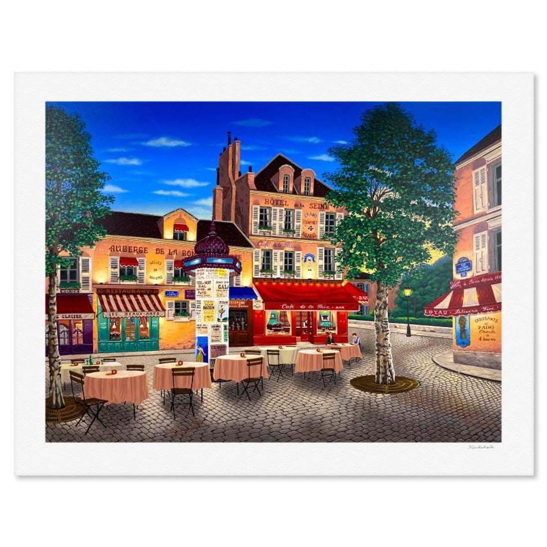 Liudmila Kondakova, "Hotel de la Seine" Limited Edition Serigraph, Numbered and Hand Signed with: Hotel de la Seine is a limited edition serigraph on paper by Liudmila Kondakova, hand signed by the artist. Includes Certificate of Authenticity. Measures approx. 32" x 41" (border), 27" x 36" (image)