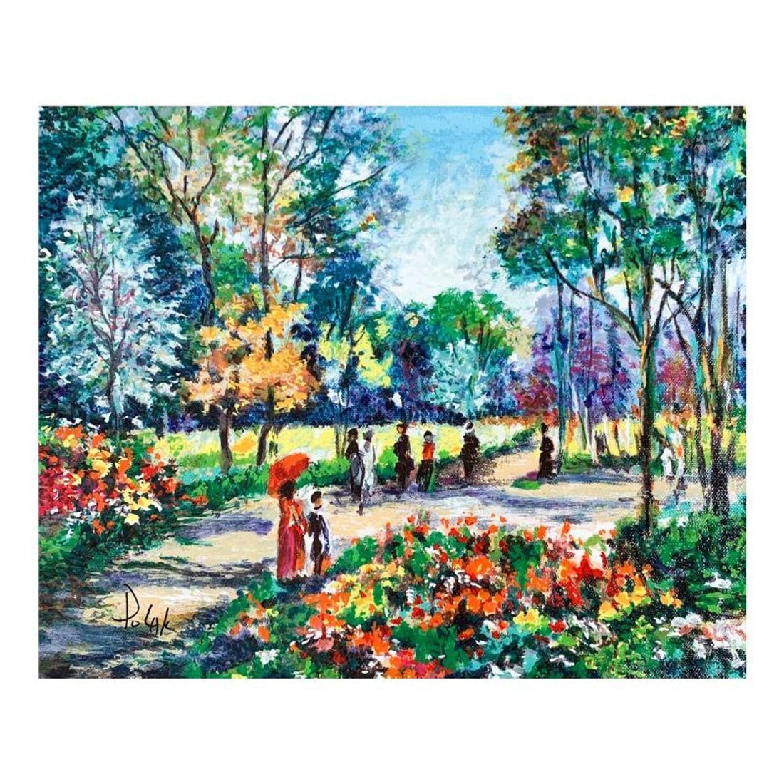 Dimitri Polak (1922-2008), "Red Umbrella" Hand Signed Limited Edition Serigraph on Canvas with: Red Umbrella is a limited edition serigraph on canvas by Dimitri Polak (1922-2008). It is numbered and hand signed and includes a letter of authenticity. Measures approximately 14" x 12" (image). Refe