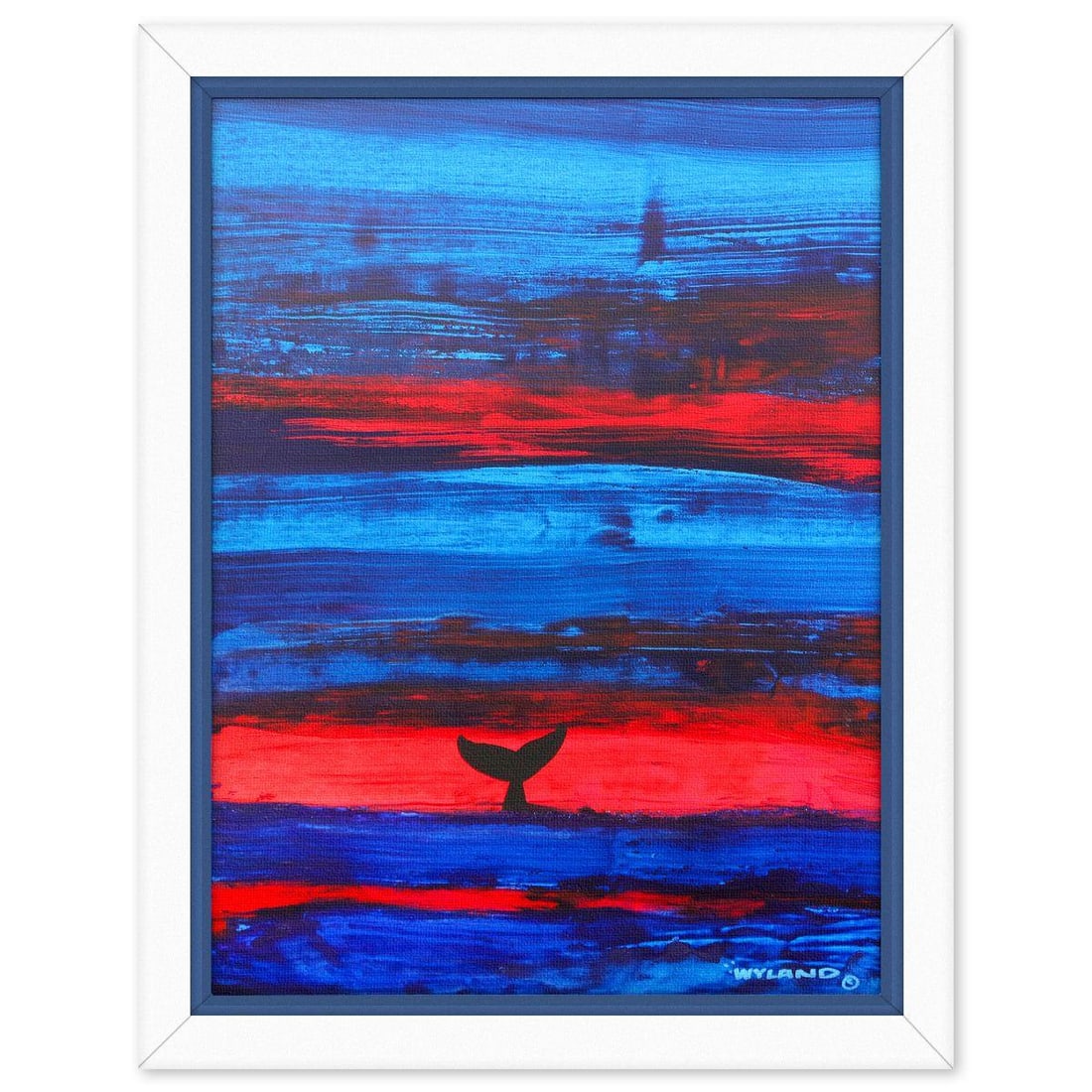 Wyland- Original Painting on Canvas "Abstract": Artist: Wyland. Medium: Original Painting on Canvas. Title: Abstract. Size: 48" x 36". Measures approx. 55" x 43" (framed). Signature: Hand signed. Certificate of Authenticity: Is included. Reference#