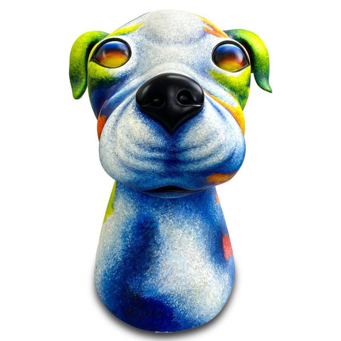 Wang, "Open Eyes" Hand Painted Limited Edition Resin Sculpture, Numbered AP 1 and Hand Signed and: Open Eyes is a hand painted limited edition, dimensional art, resin sculpture by Wang. This piece is numbered AP 1 and hand signed in verso. Includes Letter of Authenticity. Measures approx. 19" x 16"