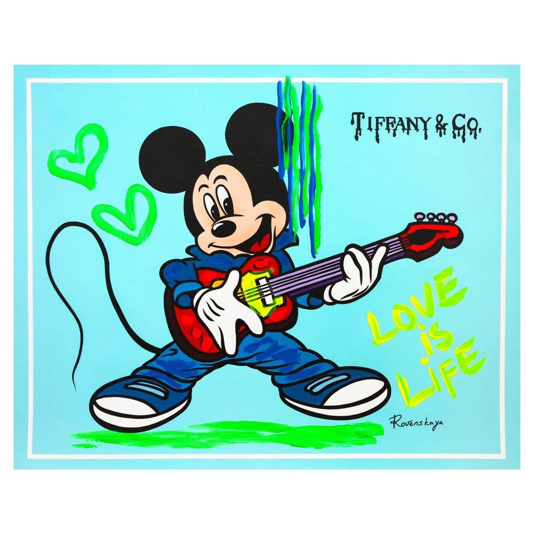 Nastya Rovenskaya- Mixed Media on Canvas "Brand Ambassador": Artist: Nastya Rovenskaya. Medium: Mixed Media on Canvas. Title: Brand Ambassador. Size: 24" x 30". Signature: Hand Signed. Certificate of Authenticity: Is included. Reference#: 26451.