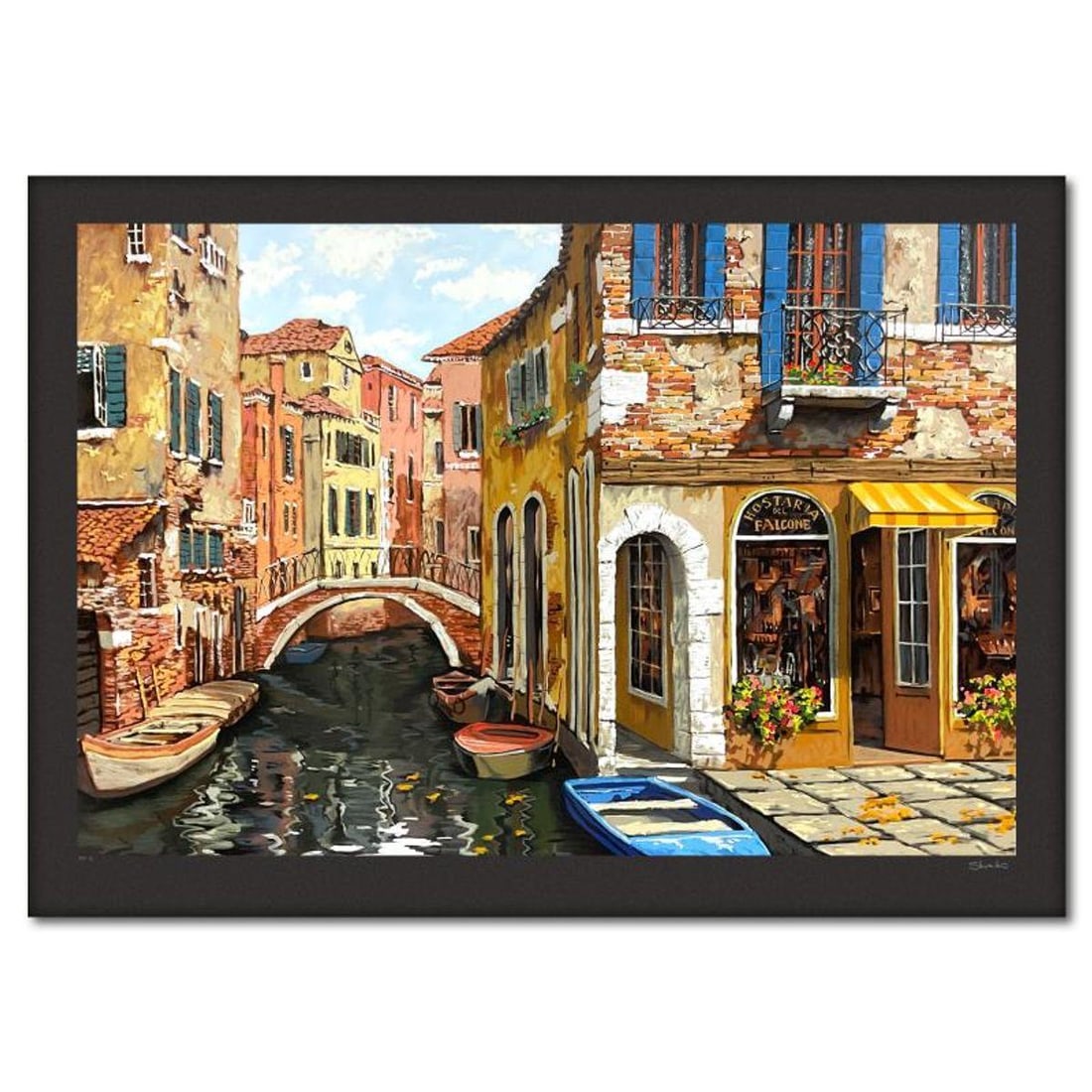 Viktor Shvaiko, "Autumn in Venice (Black)" Limited Edition Printer's Proof Serigraph (32" x 48"),: Autumn in Venice (Black) is a limited edition printer's proof serigraph on paper by Viktor Shvaiko, numbered 1/1 and hand signed by the artist. Includes Letter of Authenticity. Measures approx. 37.5"