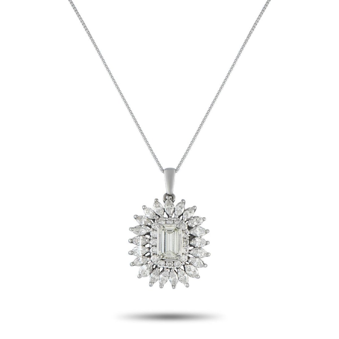 PLATINUM 3.12CT DIAMOND PENDANT NECKLACE (1 of 4)