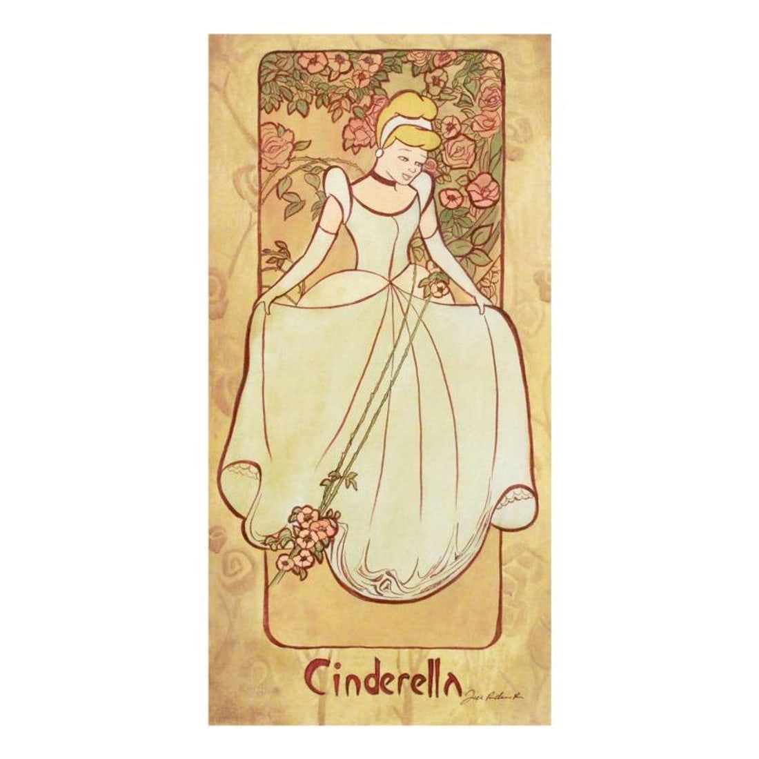 Tricia Buchanan-Benson, "Cinderella" from a Sold-Out Limited Edition on Canvas from Disney Fine Art,: Cinderella is from a sold-out limited edition giclee on canvas by Tricia Buchanan-Benson, numbered and hand signed by the artist. This piece is licensed by Disney Fine Art. Includes Letter of Authenti
